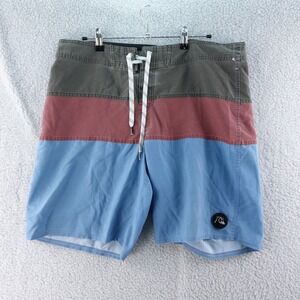 Quiksilver Mens 36 Board‎ Shorts Color Block Swim Trunks Casual Surf Beach Y2K